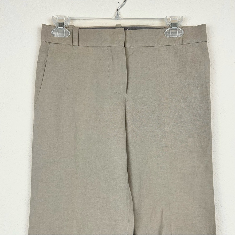Chloe Beige Wide-Leg Linen Trouser Pants View 2